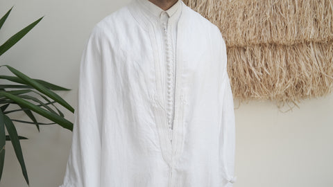 The Linen Jebba and Vest Set - Classic White