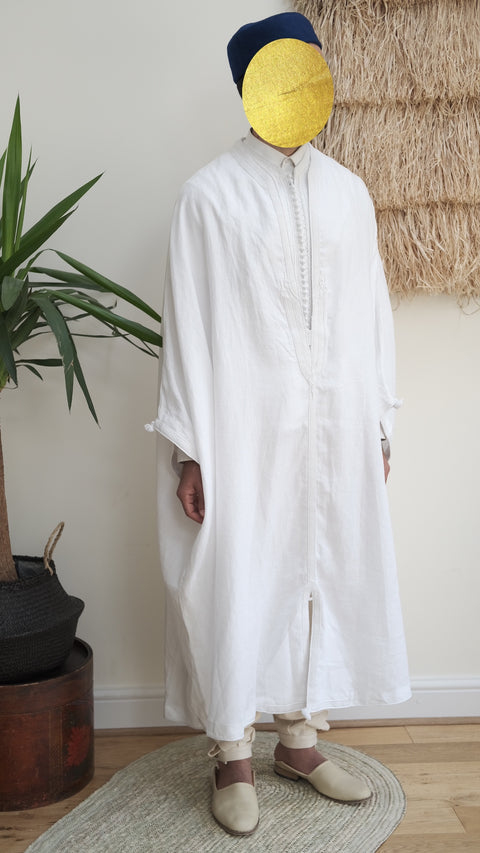 The Linen Jebba and Vest Set - Classic White