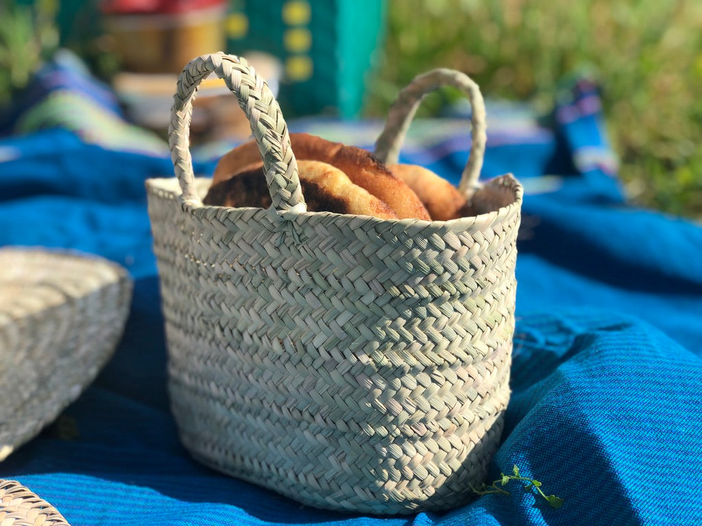 AMUSE SOCIETY outlet Palm Woven Basket in Natural